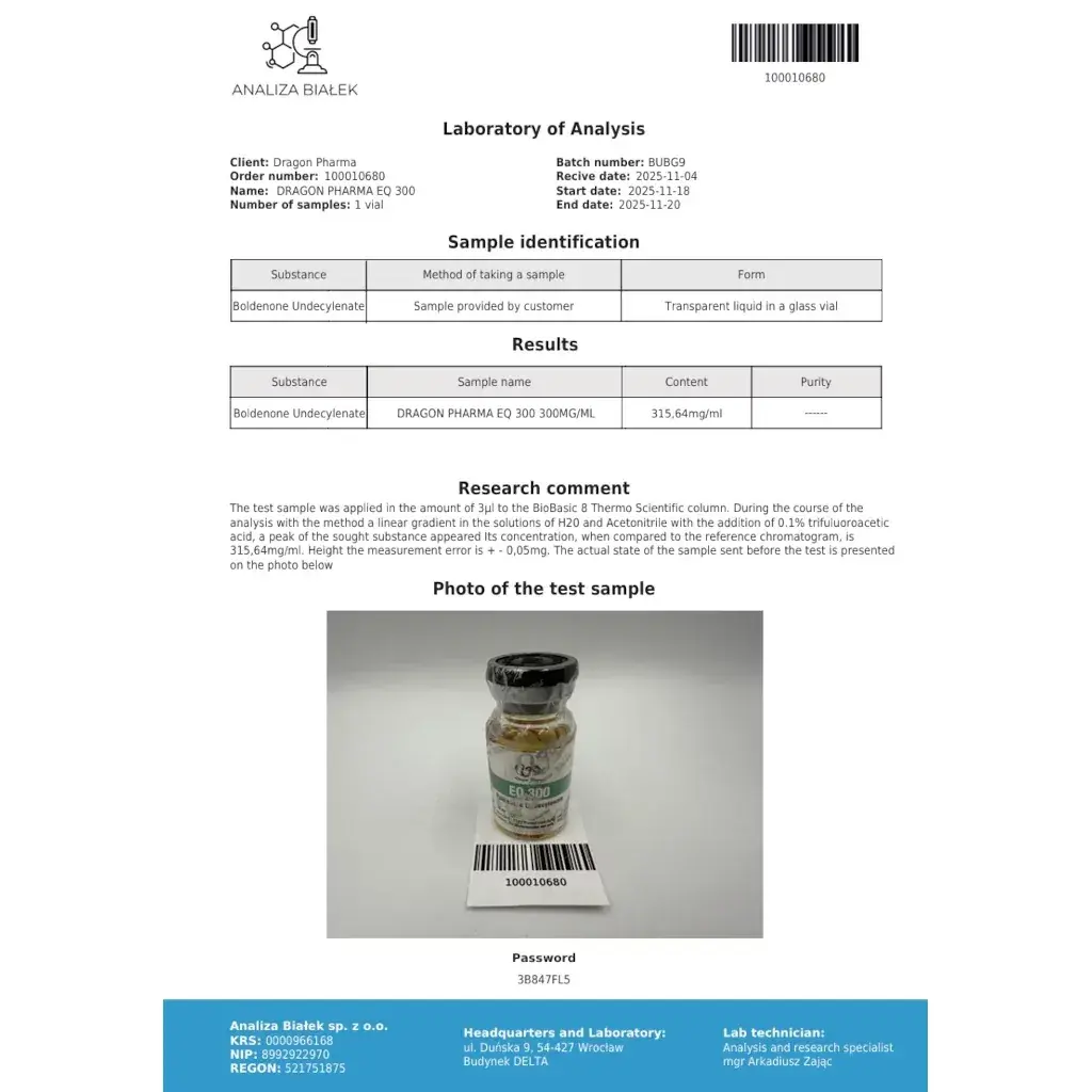 eq 300 laboratory test report